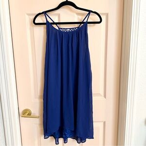 Blue longline flowy top